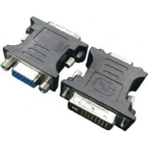 Gembird A-DVI-VGA-BK kabeladapter/verloopstukje DVI-A VGA 15-pin Zwart, Metallic