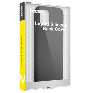 Accezz Liquid Silicone Backcover iPhone 13 Mini Telefoonhoesje Zwart
