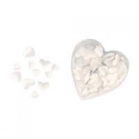 100x Luxe satijnen strooihartjes - wit - bruiloft versiering - 13 a 20 mm groot - polyester