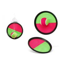 Vangbalspel met klittenband - roze/groen - dia 19 cm - strand speelgoed