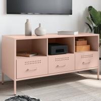 Tv-meubel 100,5x39x50,5 cm staal roze