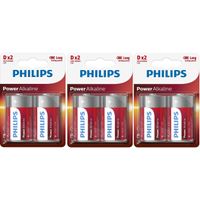 6x stuks Philips LR20 D batterijen - thumbnail