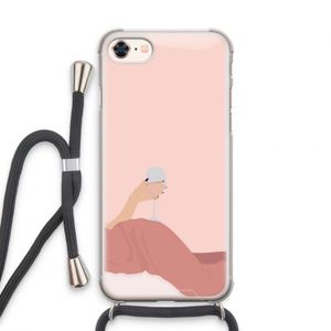 Wine: iPhone 8 Transparant Hoesje met koord