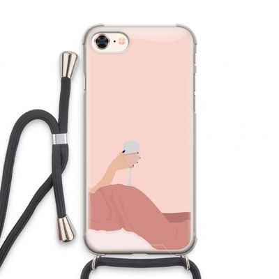 Wine: iPhone 8 Transparant Hoesje met koord