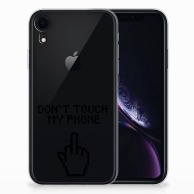 Apple iPhone Xr Silicone-hoesje Finger Don't Touch My Phone Apple iPhone Xr Silicone-hoesje Finger Don't Touch My Phone
