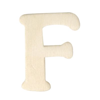 Houten letter F 4 cm