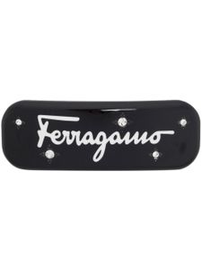 Ferragamo barrette à logo imprimé - Noir