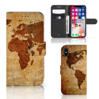 Apple iPhone X | Xs Flip Cover Wereldkaart