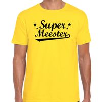 Super meester fun t-shirt geel voor heren - Einde schooljaar/ meesterdag cadeau 2XL  -