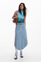 Asymmetrische denim rok - BLUE - M - thumbnail