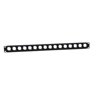 Adam Hall Rackpaneel 16x D-hole met kabelbinders 1 HE