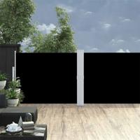 Tuinscherm uittrekbaar 140x1200 cm zwart