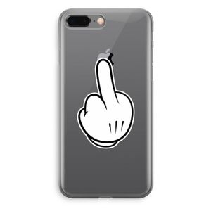 Middle finger white: iPhone 8 Plus Transparant Hoesje