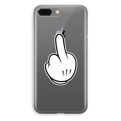 Middle finger white: iPhone 8 Plus Transparant Hoesje