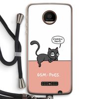GSM poes: Motorola Moto Z Force Transparant Hoesje met koord
