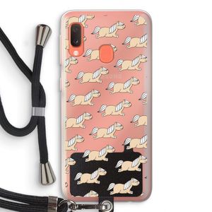 Ponys: Samsung Galaxy A20e Transparant Hoesje met koord