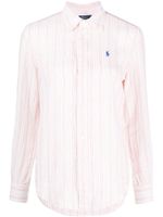 Polo Ralph Lauren chemise rayée à logo Polo Pony - Blanc