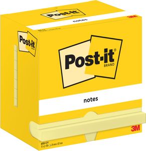 Post-It Notes, 100 vel, ft 76 x 127 mm, geel, pak van 12 blokken