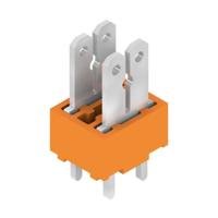 Weidmüller 9500410000 Splitter voor platte connectoren Insteekbreedte: 6.3 mm Insteekdikte: 0.8 mm 180 ° Deels geïsoleerd Oranje, Zilver 100 stuk(s)