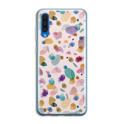 Terrazzo Memphis Pink: Samsung Galaxy A50 Transparant Hoesje