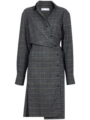 Proenza Schouler White Label robe portefeuille à carreaux - Noir