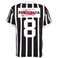 Corinthians Democracia Corinthiana Retro Voetbalshirt + Nummer 8 (Socr - thumbnail