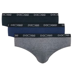 Hom Mini slips boxerline 3-pack zwart-blauw-grijs