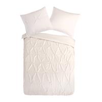 Pure Dekbedovertrek "luxe stiksel plooien" - Zand - (140x200/220 cm) - Microfiber