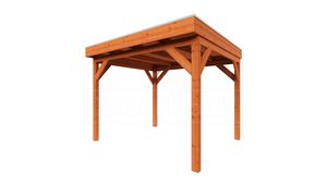 Trendhout Overkapping Casa 310x330 cm- Plat dak- Onbehandeld lariks Douglas hout- Trendhout