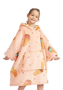 Plaid met mouwen - kind - fleece - ijsjes - Badrock