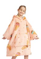 Plaid met mouwen - kind - fleece - ijsjes - Badrock