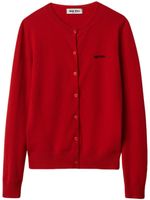 Miu Miu cardigan en cachemire à logo brodé - Rouge