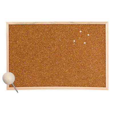 Prikbord van kurk - 58 x 39 cm - inclusief 25x houten bol punaises - memobord - thuis - kantoor