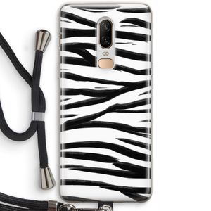 Zebra pattern: OnePlus 6 Transparant Hoesje met koord