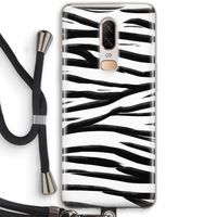 Zebra pattern: OnePlus 6 Transparant Hoesje met koord