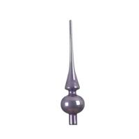 Decoris Kerstboom piek - heide lila paars - glas - glans - 26 cm - kerstpiek - kerstversiering