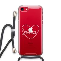 Friends heart pastel: iPhone SE 2020 Transparant Hoesje met koord