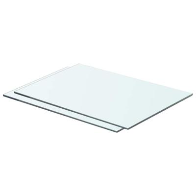 Schappen 2 st 50x30 cm glas transparant