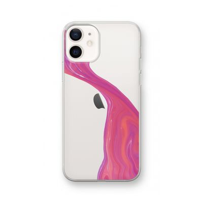 Paarse stroom: iPhone 12 Transparant Hoesje