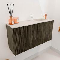 Toiletmeubel Mondiaz Joya Dlux | 80 cm | Meubelkleur Shadow | Faye wastafel Meli Wasbak Rechts | 1 kraangat