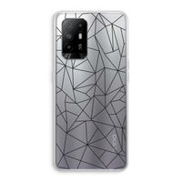 Geometrische lijnen zwart: Oppo A94 5G Transparant Hoesje