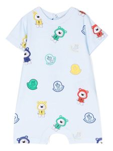 Moncler Enfant pyjama à logo imprimé - Bleu