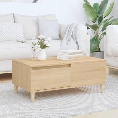 Salontafel 90x50x36,5 cm bewerkt hout sonoma eikenkleurig