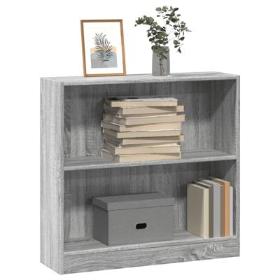 Boekenkast 80x24x76 cm bewerkt hout grijs sonoma eikenkleurig