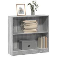 Boekenkast 80x24x76 cm bewerkt hout grijs sonoma eikenkleurig