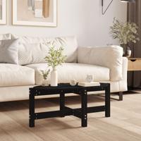 Salontafel 87x48x35 cm massief grenenhout zwart - thumbnail