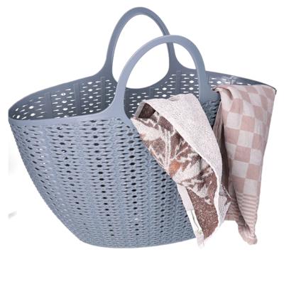 Flexibele wasmand/tas - grijs - 22 liter - kunststof - 50 x 20 x 40 cm - opbergen