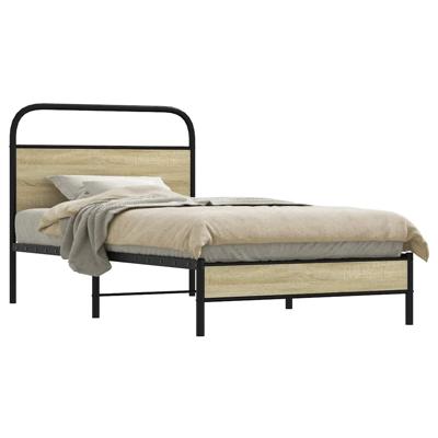 Bedframe zonder matras bewerkt hout sonoma eikenkleur 90x200 cm