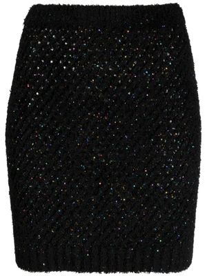 Balmain minijupe à ornements de sequins - Noir