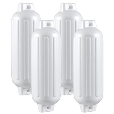 4-delige set Bootfenders Lange Fender Kogel Fender set Boot Stootbescherming Stegfender 68,5 x 21,5 cm Wit